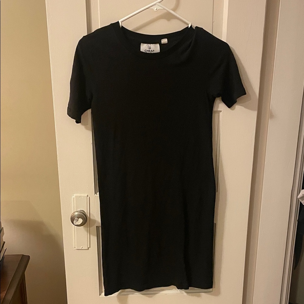 Black Short Sleeve Tee Dress by Cheap Monday